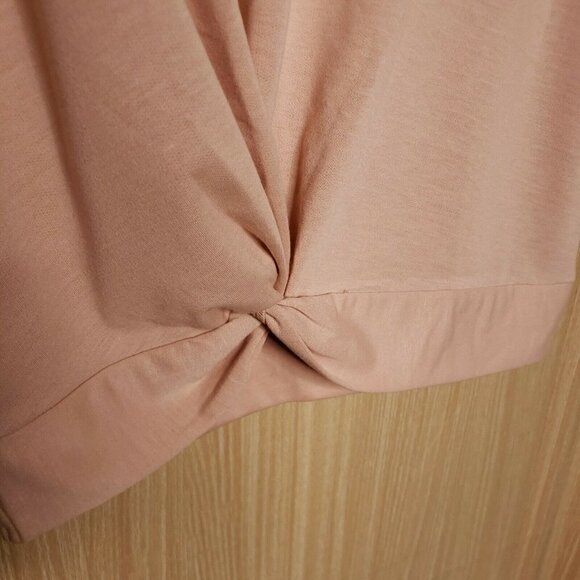 Como Womens New Short Sleeve Pink Front Knot Knit Top Medium - Picture 3 of 6